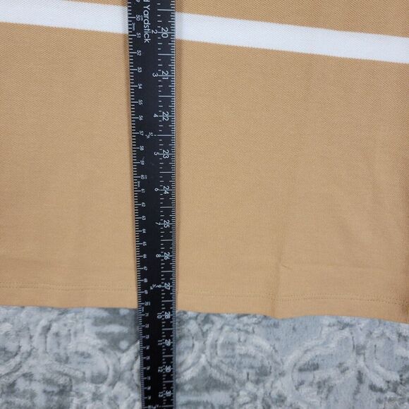 Express Polo Shirt Mens Small Tan White Short Sleeve  1/4 Zip Casual NWT - Picture 6 of 9